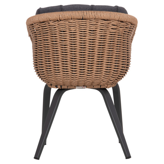 ΠΟΛΥΘΡΟΝΑ VICTUS HM6559.01 ΑΛΟΥΜΙΝΙΟ & OLEFIN ΓΚΡΙ-TWIST WICKER 60x62x76Yεκ - 2τεμ **