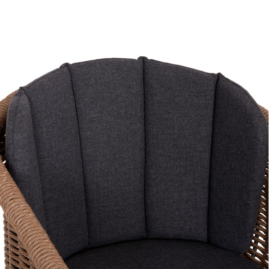ΠΟΛΥΘΡΟΝΑ VICTUS HM6559.01 ΑΛΟΥΜΙΝΙΟ & OLEFIN ΓΚΡΙ-TWIST WICKER 60x62x76Yεκ - 2τεμ **