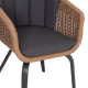 ΠΟΛΥΘΡΟΝΑ VICTUS HM6559.01 ΑΛΟΥΜΙΝΙΟ & OLEFIN ΓΚΡΙ-TWIST WICKER 60x62x76Yεκ - 2τεμ **