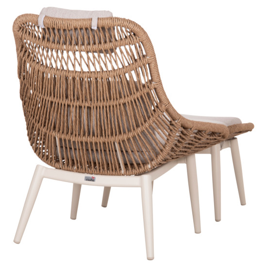 Πολυθρονα lounge με υποποδιο remvazzo hm6561.02 αλουμινιο μπεζ--wicker 90x85x96υεκ **