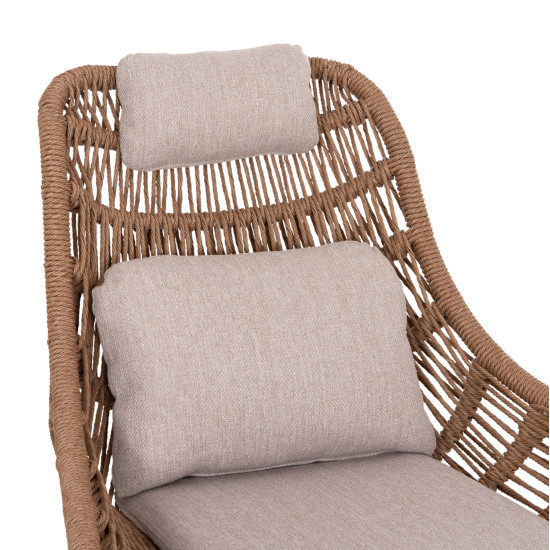 Πολυθρονα lounge με υποποδιο remvazzo hm6561.02 αλουμινιο μπεζ--wicker 90x85x96υεκ **