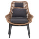 Πολυθρονα lounge με υποποδιο remvazzo hm6561.01 αλουμινιο γκρι--wicker 90x85x96υεκ **