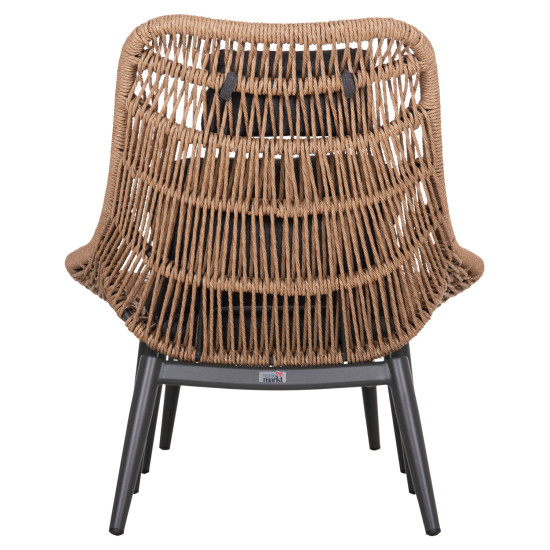 Πολυθρονα lounge με υποποδιο remvazzo hm6561.01 αλουμινιο γκρι--wicker 90x85x96υεκ **