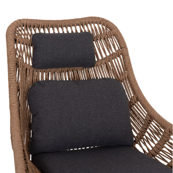 Πολυθρονα lounge με υποποδιο remvazzo hm6561.01 αλουμινιο γκρι--wicker 90x85x96υεκ **