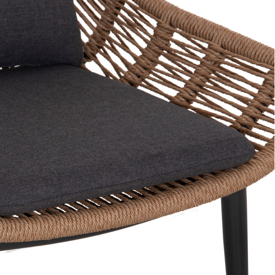 Πολυθρονα lounge με υποποδιο remvazzo hm6561.01 αλουμινιο γκρι--wicker 90x85x96υεκ **