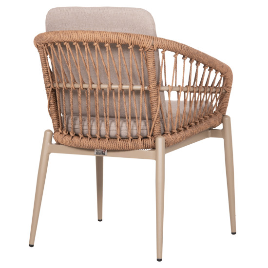 Πολυθρονα αλουμινιου galdin hm6272.03 καπουτσινο-p.e.rattan-μπεζ υφασμα 65x60x76υεκ **