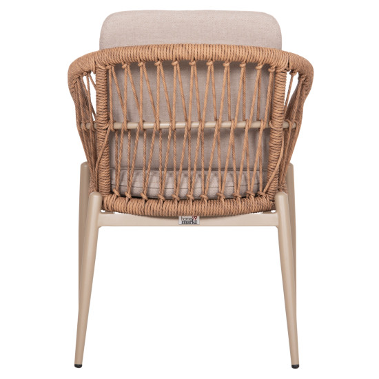 Πολυθρονα αλουμινιου galdin hm6272.03 καπουτσινο-p.e.rattan-μπεζ υφασμα 65x60x76υεκ **