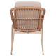 Πολυθρονα αλουμινιου galdin hm6272.03 καπουτσινο-p.e.rattan-μπεζ υφασμα 65x60x76υεκ **