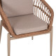 Πολυθρονα αλουμινιου galdin hm6272.03 καπουτσινο-p.e.rattan-μπεζ υφασμα 65x60x76υεκ **