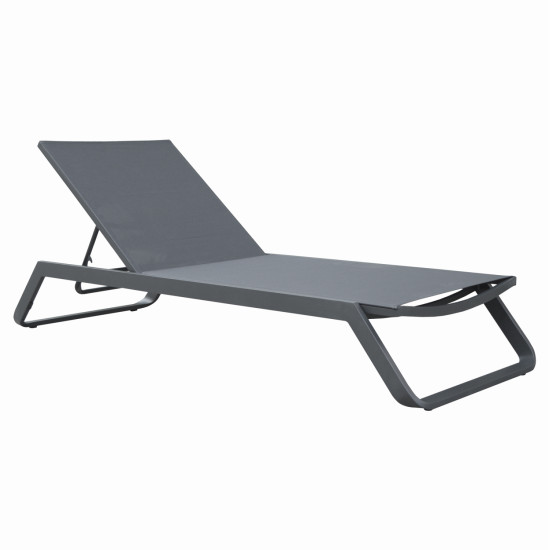 Ξαπλωστρα αλουμινιου marimar hm6562.01 σκελετοσ & textilene γκρι 220x67.5x31.5υεκ **