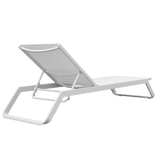 Ξαπλωστρα αλουμινιου marimar hm6562.02 σκελετοσ & textilene λευκο 220x67.5x31.5υεκ **