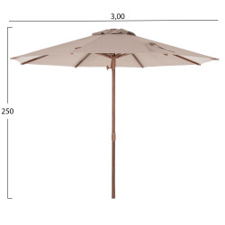 Επαγγελματικη ομπρελα gladell φ3,00μ hm6603.02 μπεζ πανι-heat transfer αλουmινιο (χωρισ βαση) **