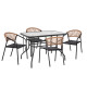 Σετ τραπεζαριασ 5τμχ adam hm10727.03 καρεκλεσ μεταλλικεσ & τραπεζι 110x60εκ μαυρο ** Σετ τραπεζαριασ 5τμχ adam hm10727.03 καρεκλεσ μεταλλικεσ & τραπεζι 110x60εκ μαυρο **