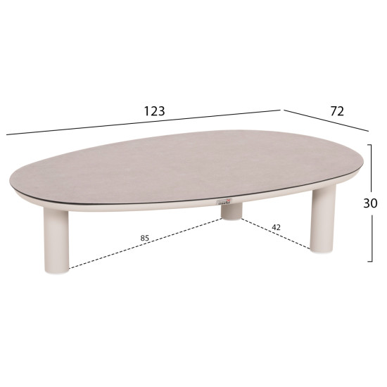 Σετ σαλονι 4τμχ mahal hm6424.02 κρεμ αλουμινιο--μπεζ olefin & σχοινι strap **
