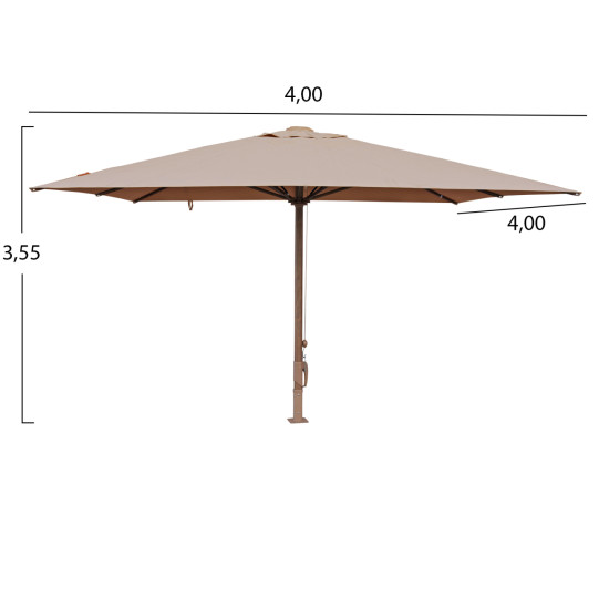 Επαγγελματικη ομπρελα 4x4m gladell hm6605.02 heat transfer αλουμ.-ακρυλικο πανι μπεζ **