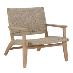 Πολυθρονα lounge monter hm6241.01 ξυλο ακακιασ φυσικο-σχοινι μπεζ 78x62x67υεκ **
