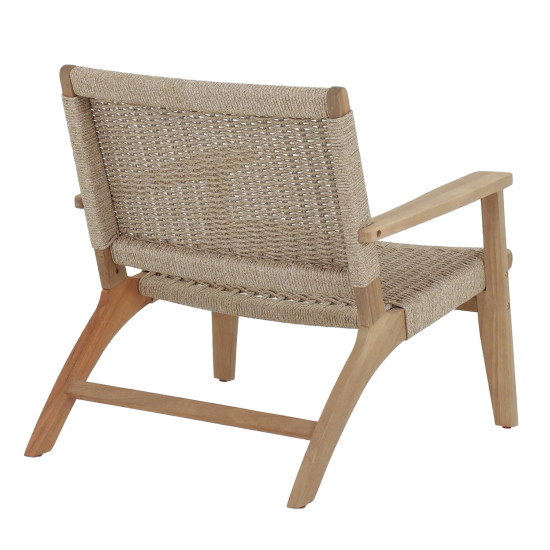 Πολυθρονα lounge monter hm6241.01 ξυλο ακακιασ φυσικο-σχοινι μπεζ 78x62x67υεκ **