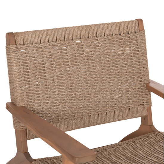 Πολυθρονα lounge monter hm6241.01 ξυλο ακακιασ φυσικο-σχοινι μπεζ 63.5x60x69υεκ **