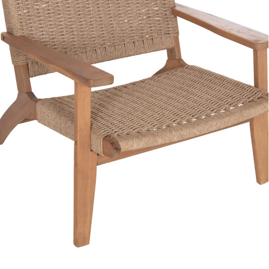 Πολυθρονα lounge monter hm6241.01 ξυλο ακακιασ φυσικο-σχοινι μπεζ 63.5x60x69υεκ **