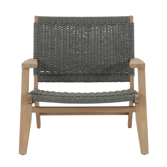 Πολυθρονα lounge monter hm6241.02 ξυλο ακακιασ φυσικο-σχοινι γκρι 78x62x67υεκ **