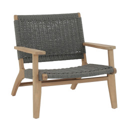 Πολυθρονα lounge monter hm6241.02 ξυλο ακακιασ φυσικο-σχοινι γκρι 78x62x67υεκ **