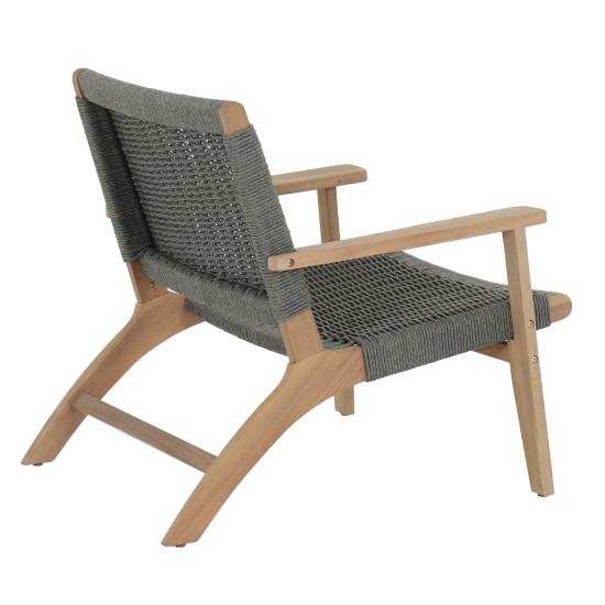 Πολυθρονα lounge monter hm6241.02 ξυλο ακακιασ φυσικο-σχοινι γκρι 78x62x67υεκ **