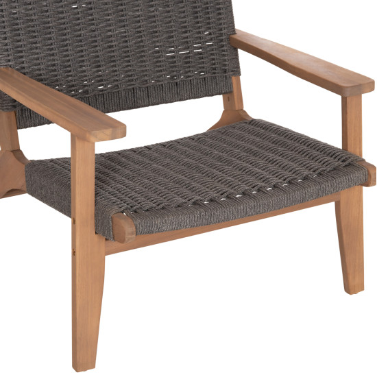 Πολυθρονα lounge monter hm6241.02 ξυλο ακακιασ φυσικο-σχοινι γκρι 63.5x60x69υεκ **