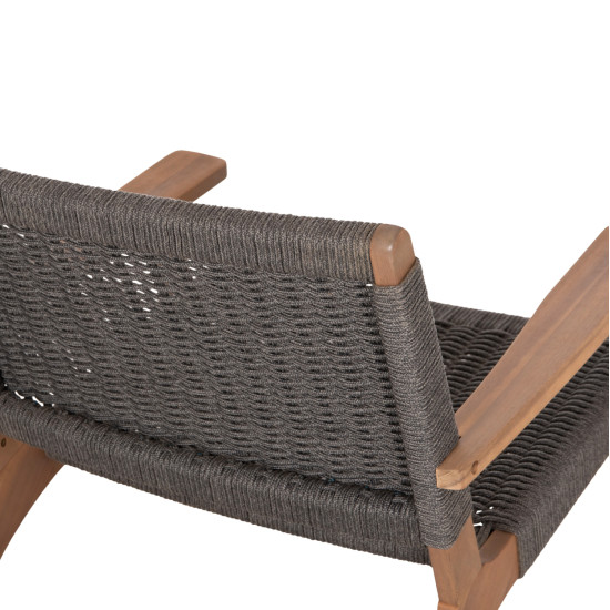 Πολυθρονα lounge monter hm6241.02 ξυλο ακακιασ φυσικο-σχοινι γκρι 63.5x60x69υεκ **