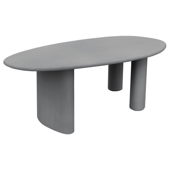 Τραπεζι τραπεζαριασ οβαλ volpe hm6599.01 γκρι fiber cement 240x100x75υεκ **