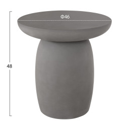 Τραπεζι βοηθητικο fiber cement στρογγυλο hikari hm6593.01 γκρι φ46x48υεκ. **
