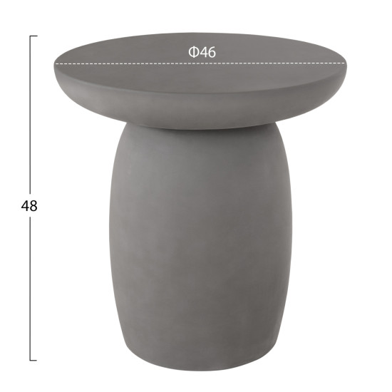 Τραπεζι βοηθητικο fiber cement στρογγυλο hikari hm6593.01 γκρι φ46x48υεκ. **