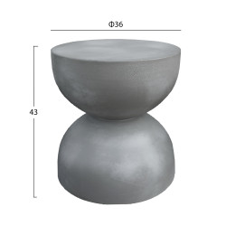 Σκαμπο στρογγυλο zini hm6580.01 fiber cement σε γκρι φ35x43υεκ **