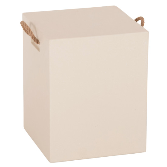 Σκαμπο τετραγωνο fiber cement με χερουλια zak hm6581.02 σε μπεζ 36x36x45,5υεκ **