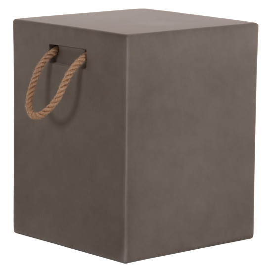 Σκαμπο τετραγωνο fiber cement με χερουλια zak hm6581.01 σε γκρι 36x36x45.5υεκ **