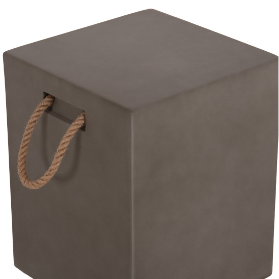 Σκαμπο τετραγωνο fiber cement με χερουλια zak hm6581.01 σε γκρι 36x36x45.5υεκ **