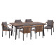 Σετ τραπεζαριασ 7τμχ maerly hm10826.13 αλουμινιο & μαξιλαρια σκουρο γκρι--polywood **