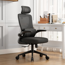Καρεκλα γραφειου kesi hm1222.01 μαυρo mesh & pp 52x50x122υεκ. **