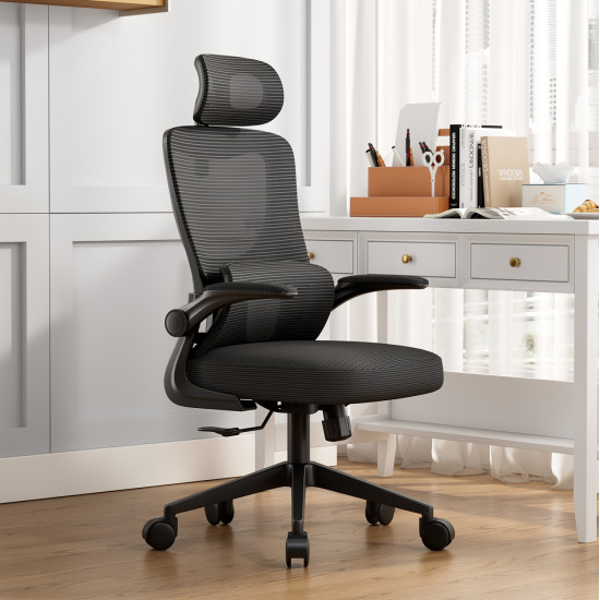 Καρεκλα γραφειου kesi hm1222.01 μαυρo mesh & pp 61x62x125υεκ. **