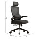 Καρεκλα γραφειου kesi hm1222.01 μαυρo mesh & pp 61x62x125υεκ. **