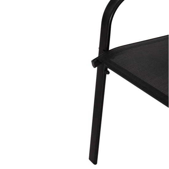 Σετ τραπεζαριασ 5τμχ adam hm10896.03 τραπεζι 120x70εκ & 4 πολυθρονεσ--μαυρο **