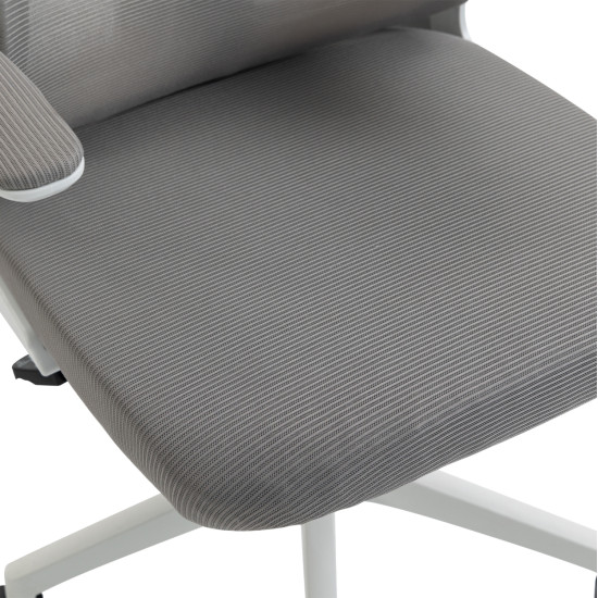 Καρεκλα γραφειου kesi hm1222.02 ανοιχτο γκρι mesh--λευκο pp 52x50x122υεκ. **