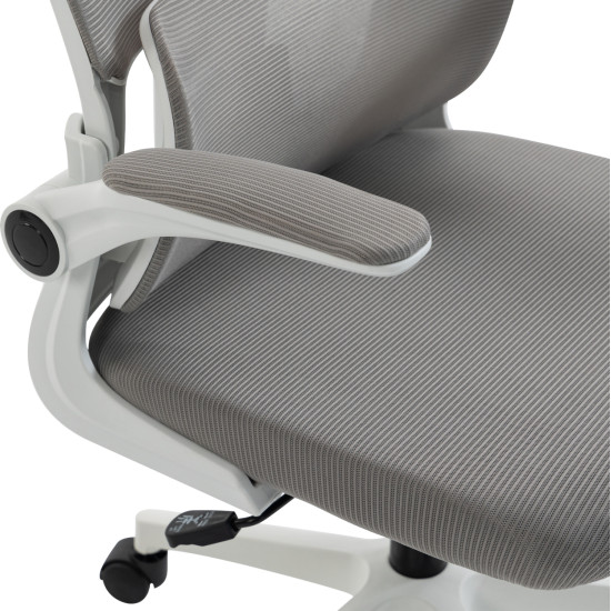 Καρεκλα γραφειου kesi hm1222.02 ανοιχτο γκρι mesh--λευκο pp 52x50x122υεκ. **