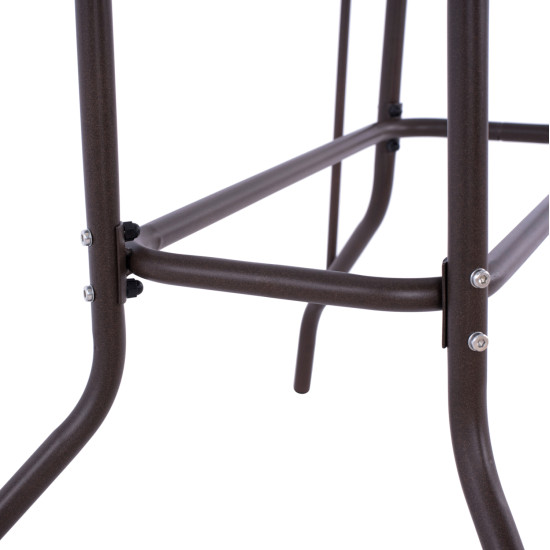 Σετ τραπεζαριασ 5τμχ adam hm10897.02 τραπεζι 110x60εκ & 4 πολυθρονεσ--καφε **