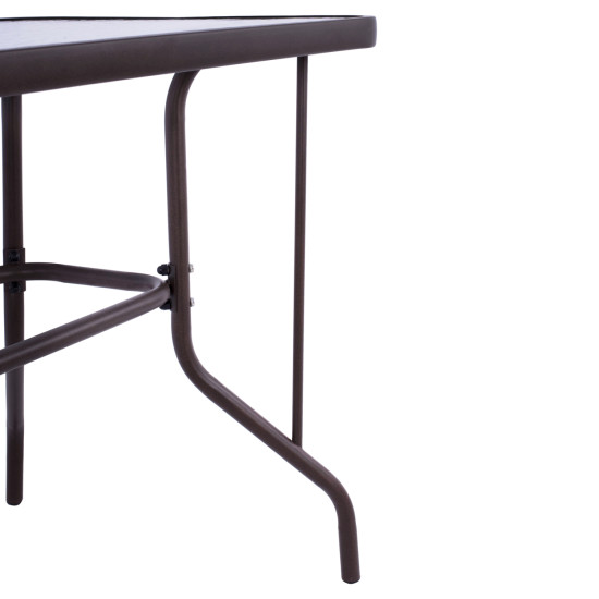 Σετ τραπεζαριασ 5τμχ adam hm10897.02 τραπεζι 110x60εκ & 4 πολυθρονεσ--καφε **