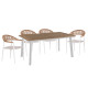 Σετ τραπεζαριασ 5τμχ berg hm10823.01 αλουμινιο-polywood-textilene---λευκο **