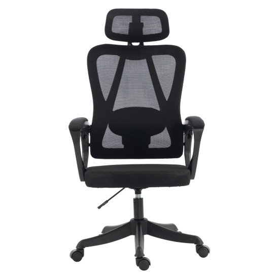 Καρεκλα γραφειου frantic hm1224.01 μαυρo mesh & πολυπροπυλενιο 60x60x134υεκ **