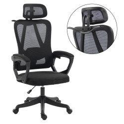 Καρεκλα γραφειου frantic hm1224.01 μαυρo mesh & πολυπροπυλενιο 60x60x134υεκ **