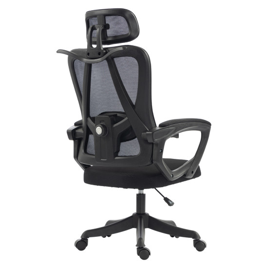 Καρεκλα γραφειου frantic hm1224.01 μαυρo mesh & πολυπροπυλενιο 60x60x134υεκ **