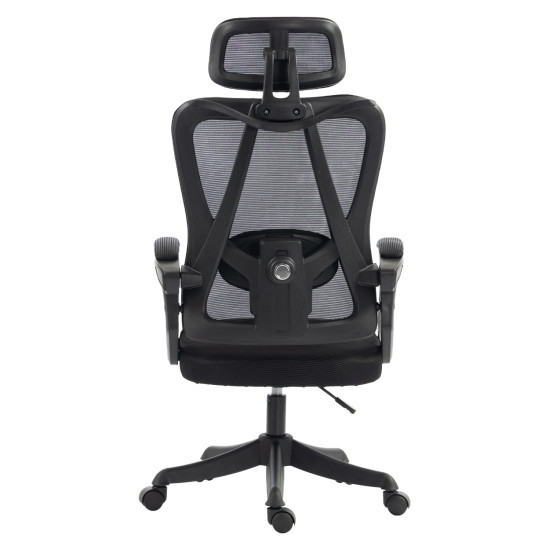 Καρεκλα γραφειου frantic hm1224.01 μαυρo mesh & πολυπροπυλενιο 60x60x134υεκ **
