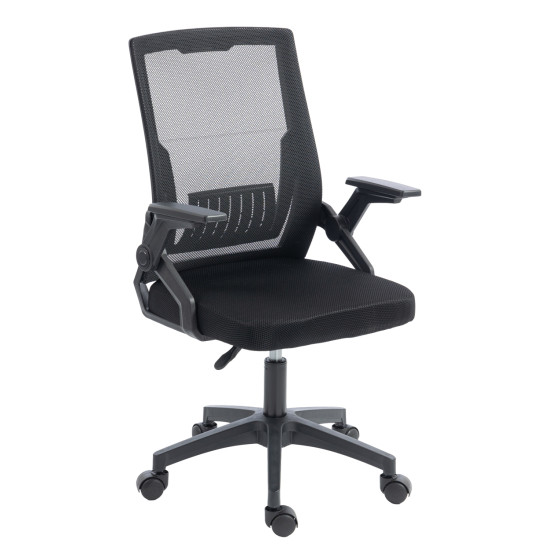 Καρεκλα γραφειου zenith hm1225.01 pp & mesh υφασμα--μαυρο 60x60x92-100υεκ **